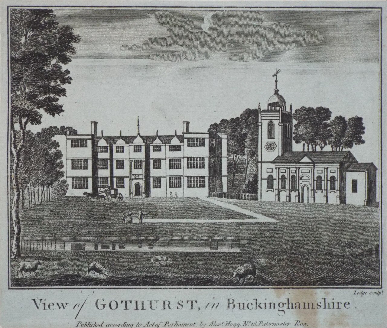 Print - View of Gothurst, in Buckinghamshire. - 